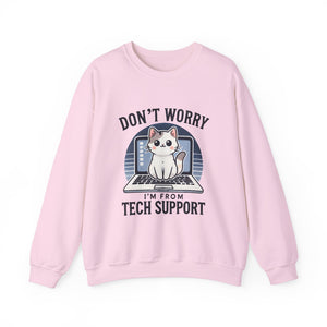 Tech Support Cat Crewneck Sweatshirt – Fun Gift for IT Lovers
