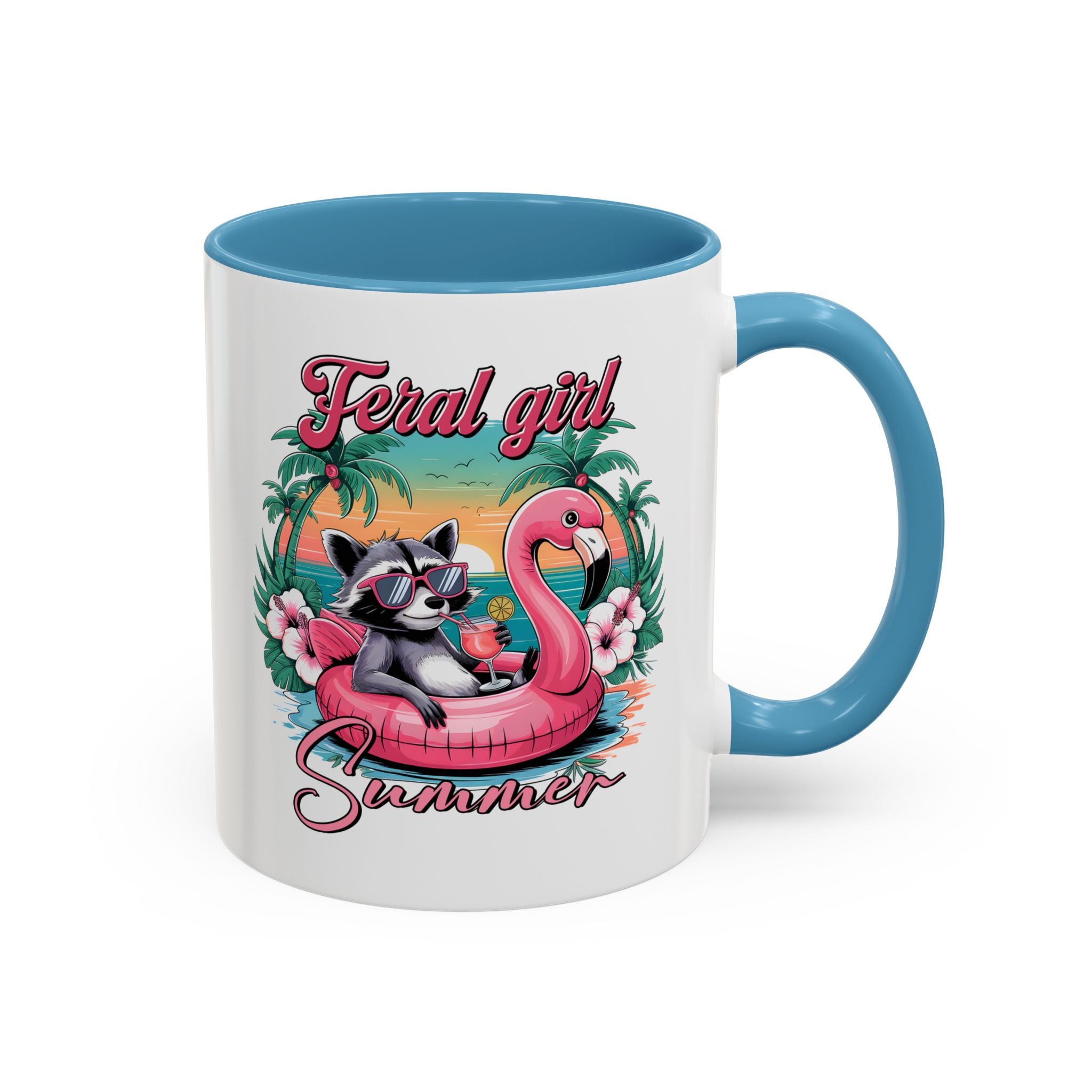 Feral Girl Summer Coffee Mug - Accent Design for Animal Lovers