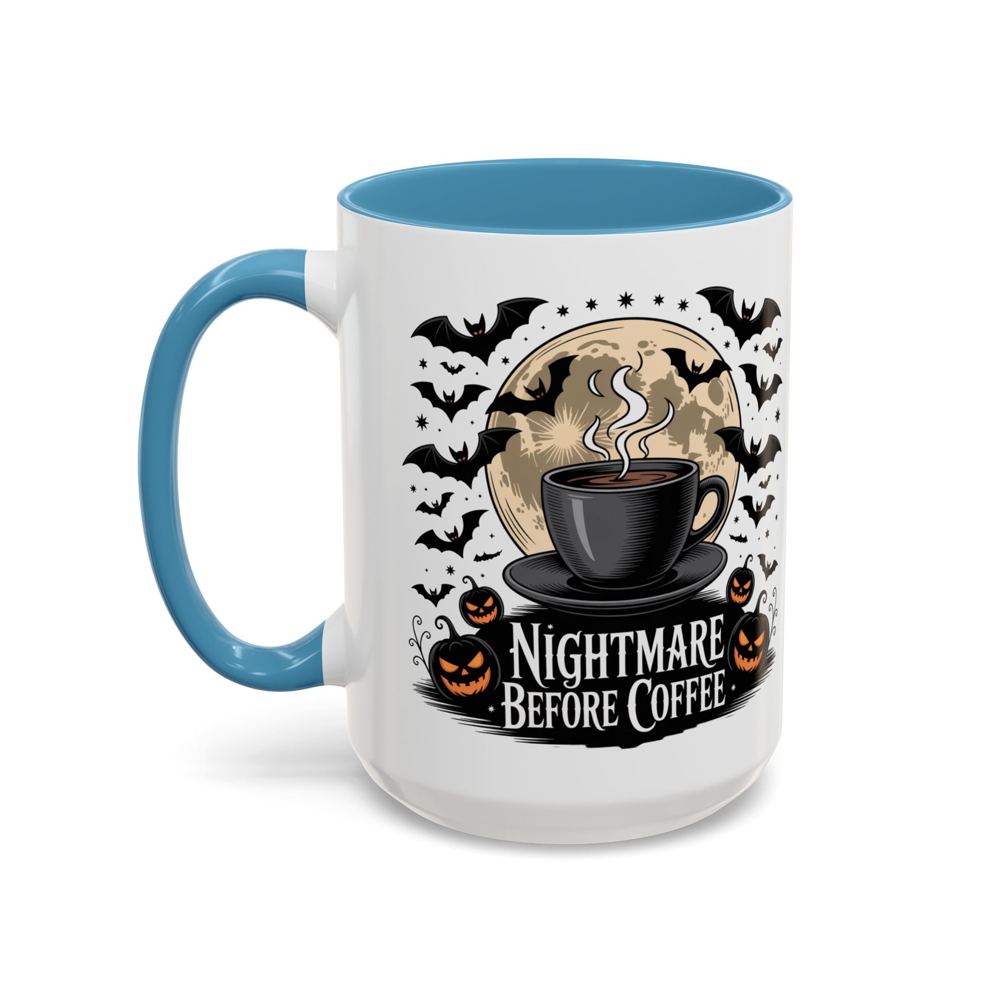 Halloween-Themed Coffee Mug: Nightmare Before Coffee funny art
