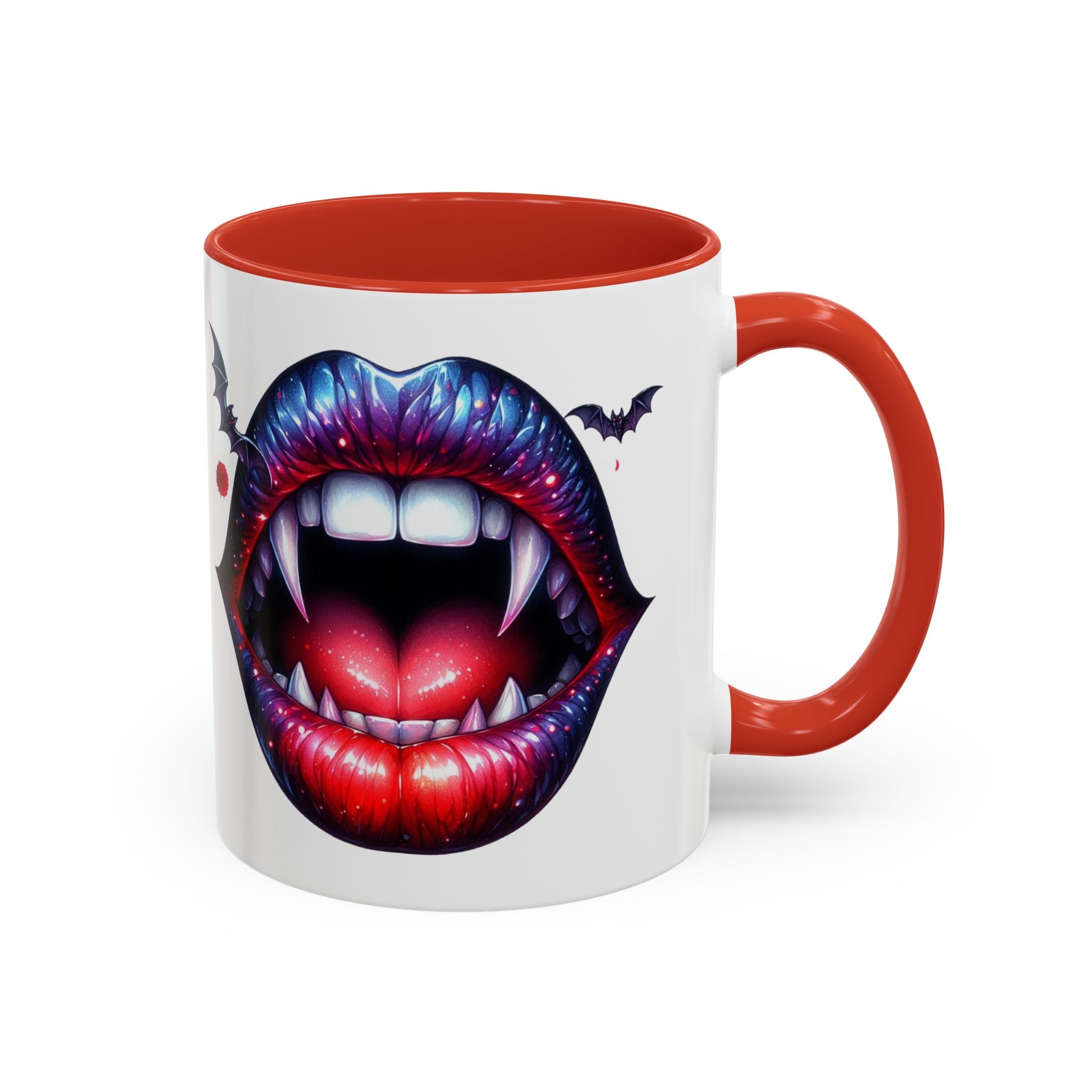 Vampire Lips Coffee Mug, Gothic Drinkware, Halloween Gift, Spooky Kitchen Decor, Vampires, Halloween Party Accessories