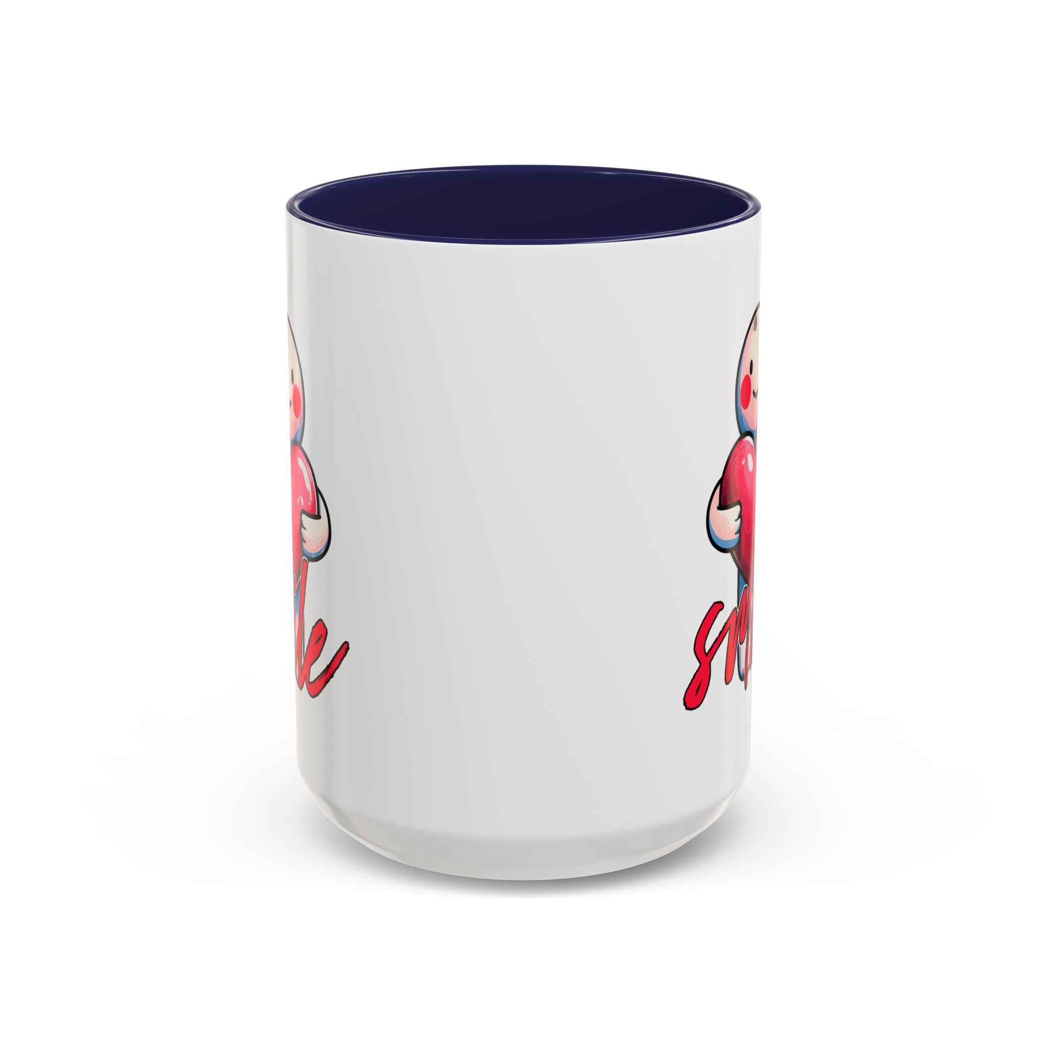 Smiling Heart Accent Coffee Mug - 11oz & 15oz | Cute Gift for Friends & Family