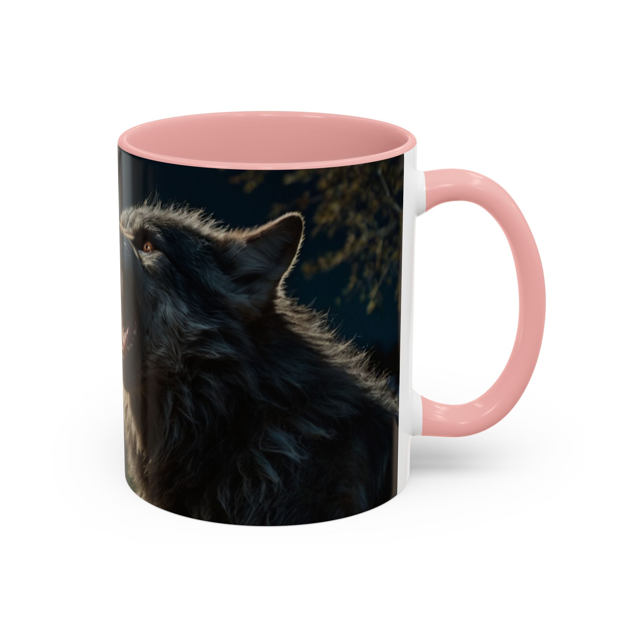 werewolf Howling Wolf Accent Coffee Mug – Gothic Cemetery Night Design (11/15oz) fantasy horror