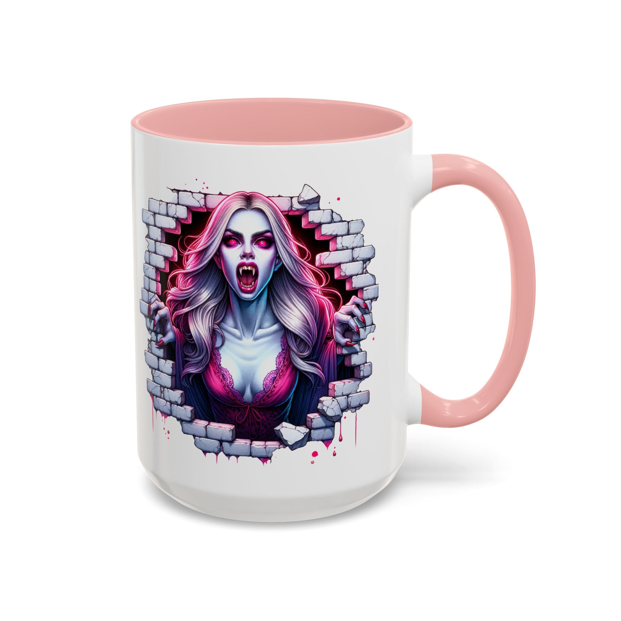 Vampire Wall Art Coffee Mug - Gothic,  Perfect Gift for Halloween, Unique Art Mug, Monster Mug, Fantasy Drinkware