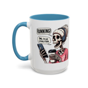 Running Skeleton Coffee Mug - Perfect for Fitness Lovers, Halloween Decor, Gift for Runners, Funny Tea Cup, Workout Enthusiast