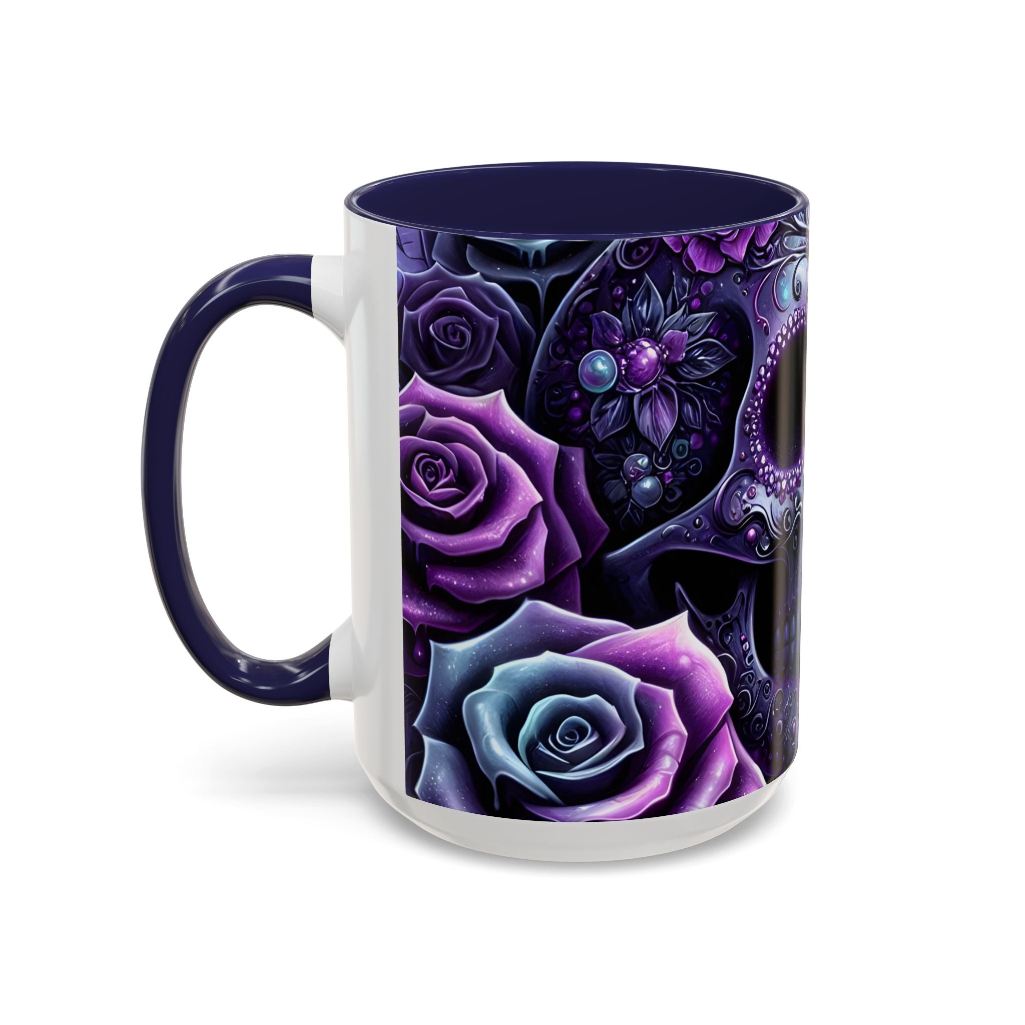 Gothic Skull Accent Coffee Mug - 11oz & 15oz roses fantasy
