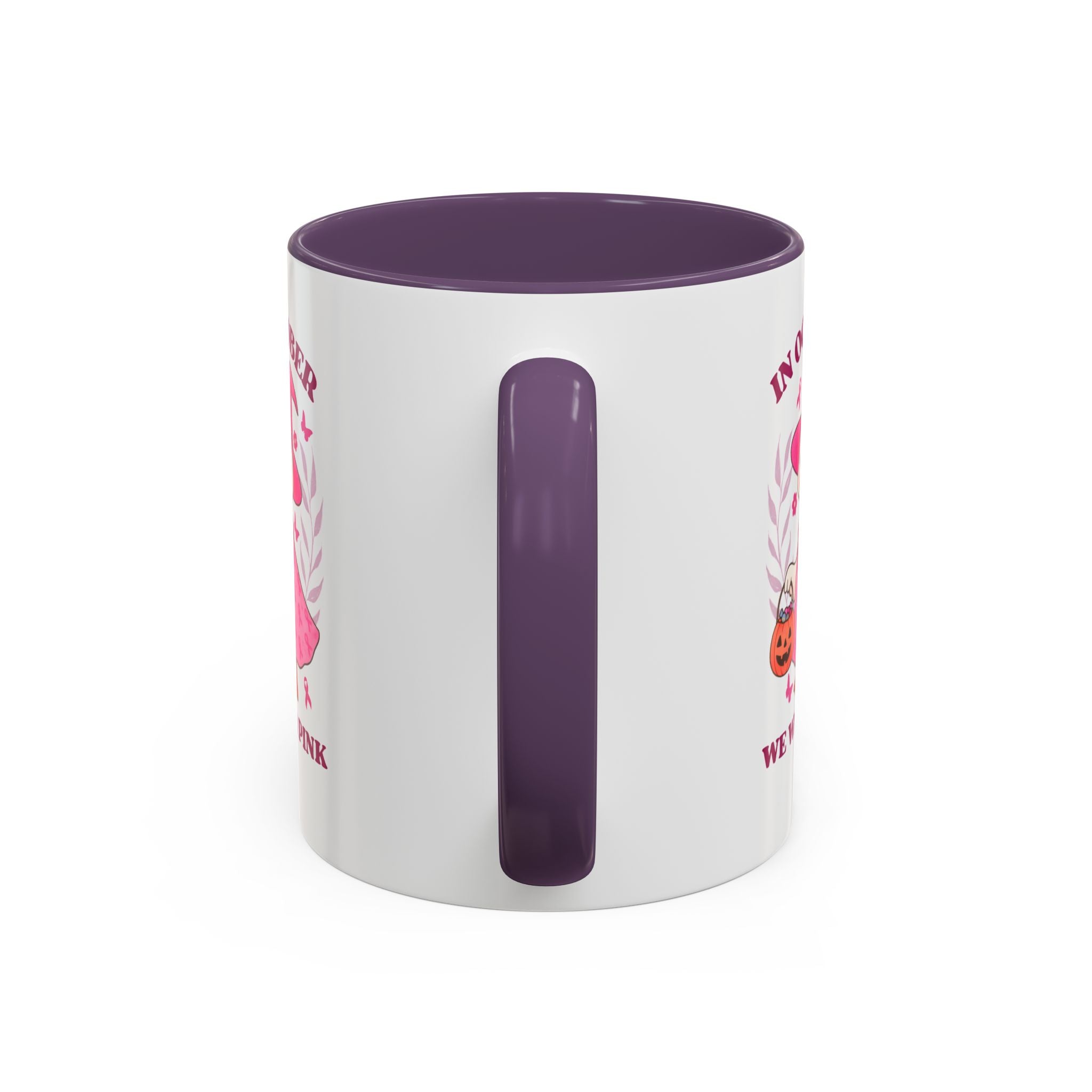 Halloween Breast Cancer Awareness Coffee Mug | October 2023 Gift, Pink Ribbon Mug, Spooky Coffee Cup, Cute Duck Mug, Fall Decor