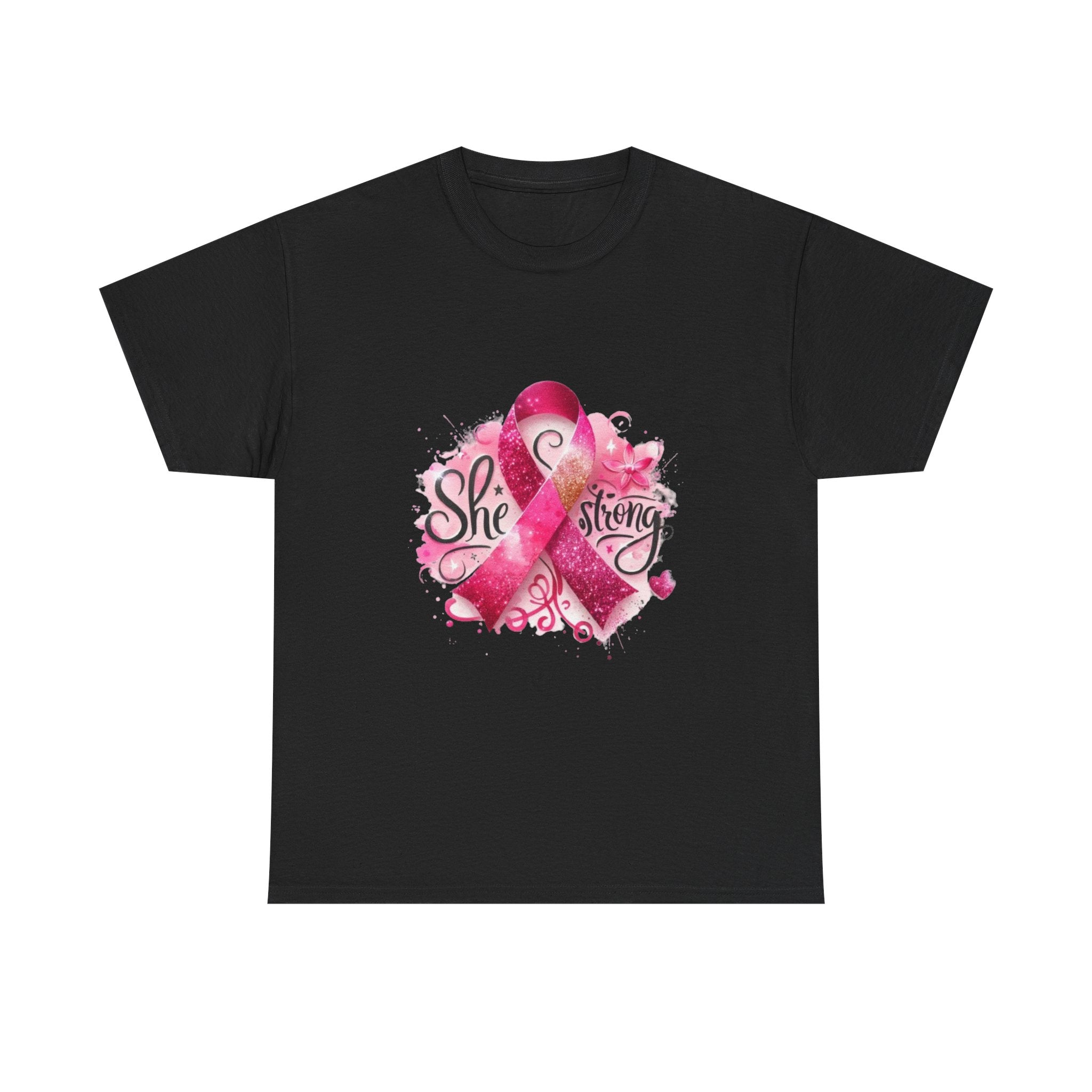 Breast Cancer Awareness Tee - She's Strong, Gift for Survivors, Supportive T-Shirt, Awareness Month, Inspirational Apparel