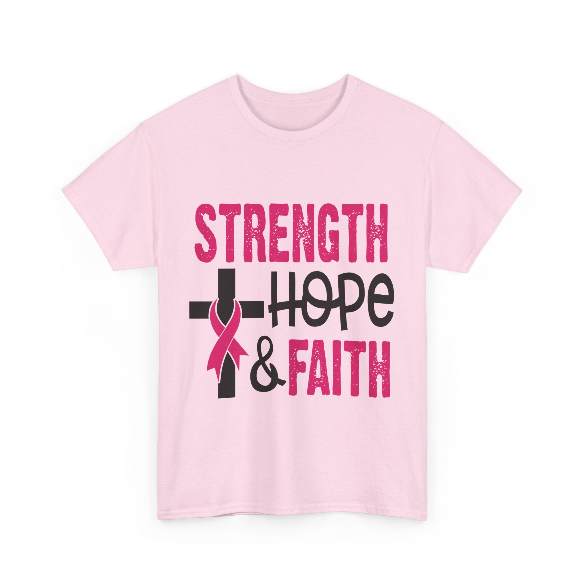 Unisex Cotton Tee - Strength, Hope & Faith, Inspirational Shirt, Breast Cancer Awareness Tee, Faith-Based Apparel, Motivational Gift