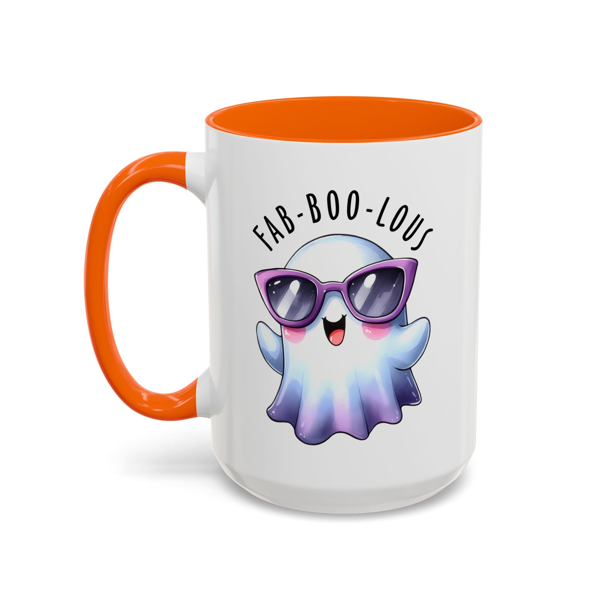 Fab-Boo-Lous Ghost Coffee Mug | Cute Halloween Mug, Fun Gift for Ghost Lovers, Spooky Seasonal Decor, Adorable Tea Cup