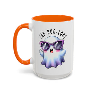 Fab-Boo-Lous Ghost Coffee Mug | Cute Halloween Mug, Fun Gift for Ghost Lovers, Spooky Seasonal Decor, Adorable Tea Cup