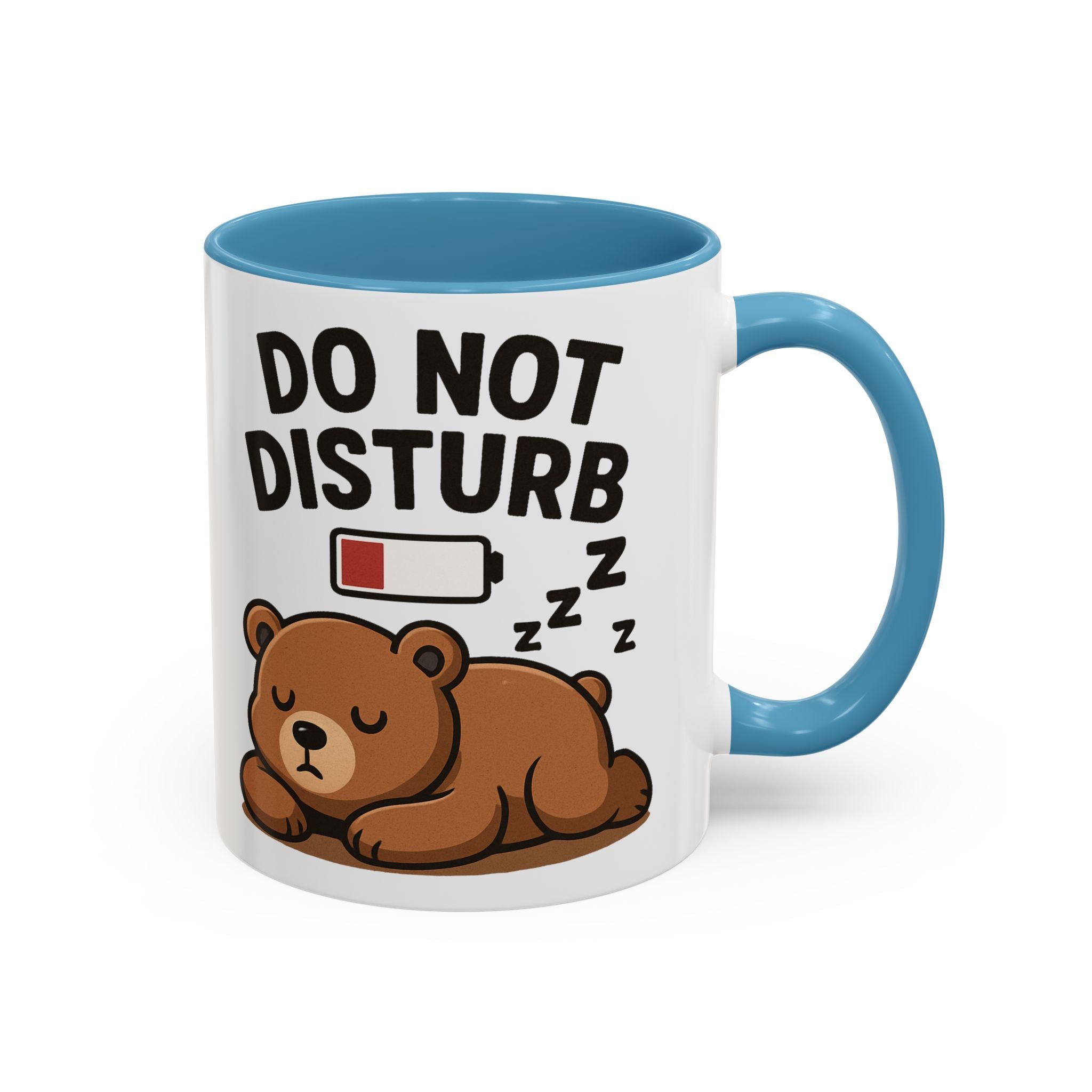 Do Not Disturb Bear Coffee Mug – Low Battery Cute Sleeping Bear Accent Mug (11/15oz)