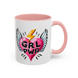 Empowering Heart Coffee Mug | Inspirational Gift for Women, GRL PWR Mug, Cute Kitchen Decor, Unique Friendship Gift, Motivational Coffee Cup