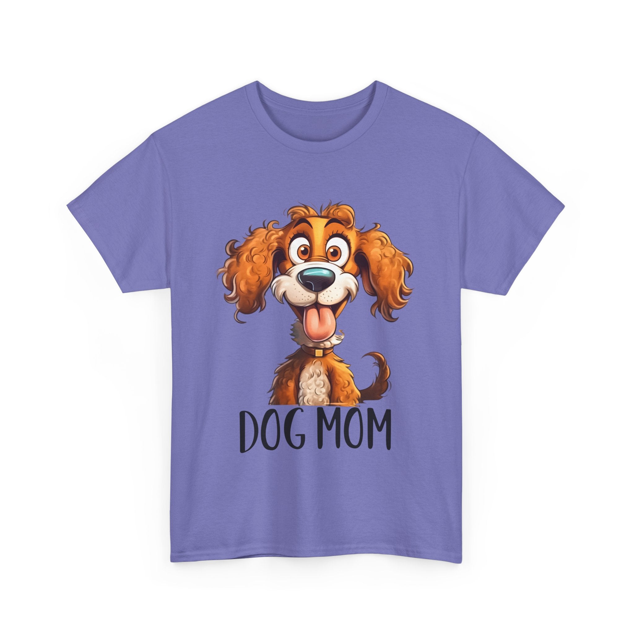 Dog Mom Unisex Heavy Cotton Tee, Pet Lover Shirt, Gift for Dog Lovers, Animal T-Shirt, Cute Dog Graphic Tee