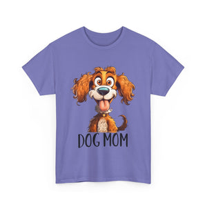 Dog Mom Unisex Heavy Cotton Tee, Pet Lover Shirt, Gift for Dog Lovers, Animal T-Shirt, Cute Dog Graphic Tee