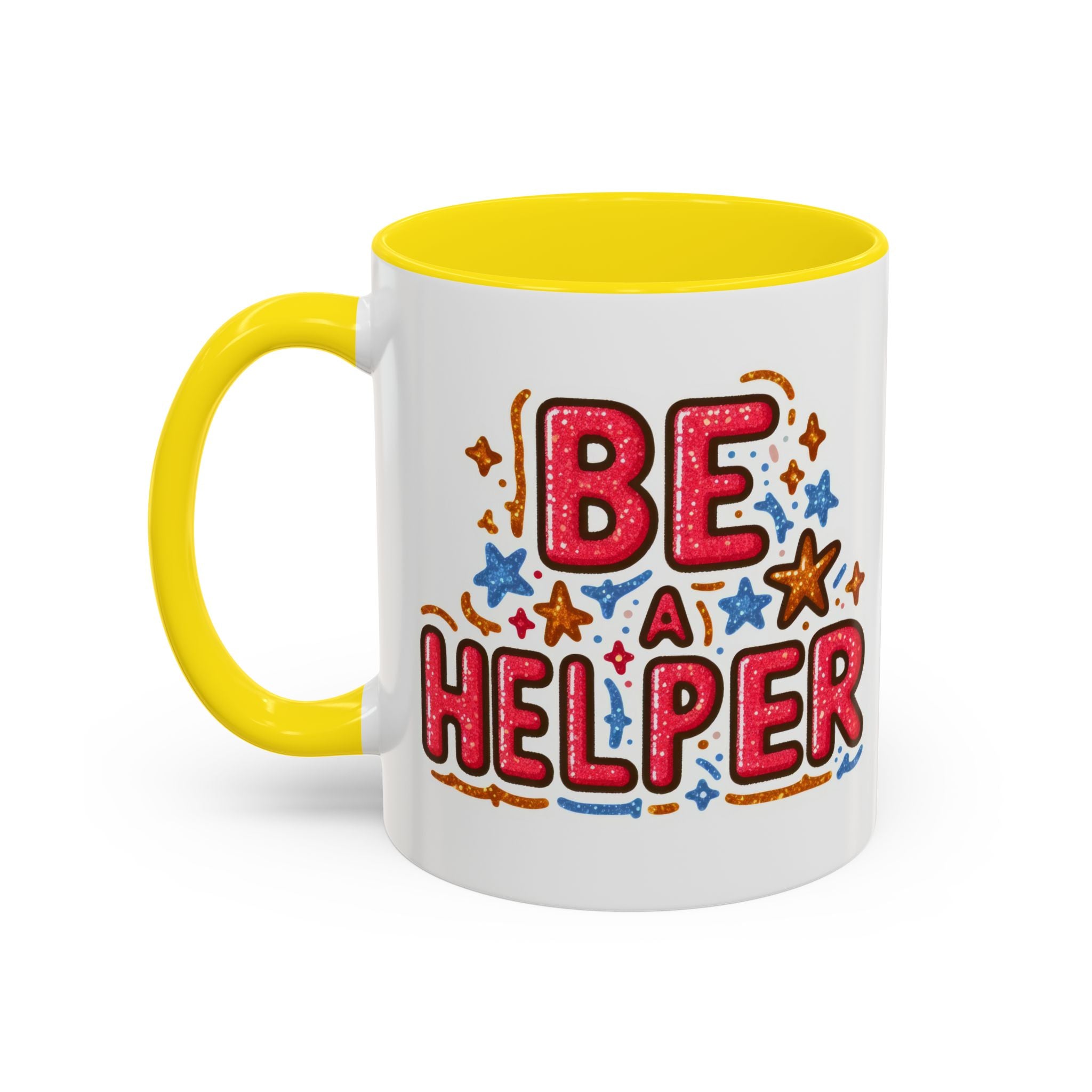Be a Helper Accent Coffee Mug — Inspirational Teacher & Volunteer Gift (11/15oz)