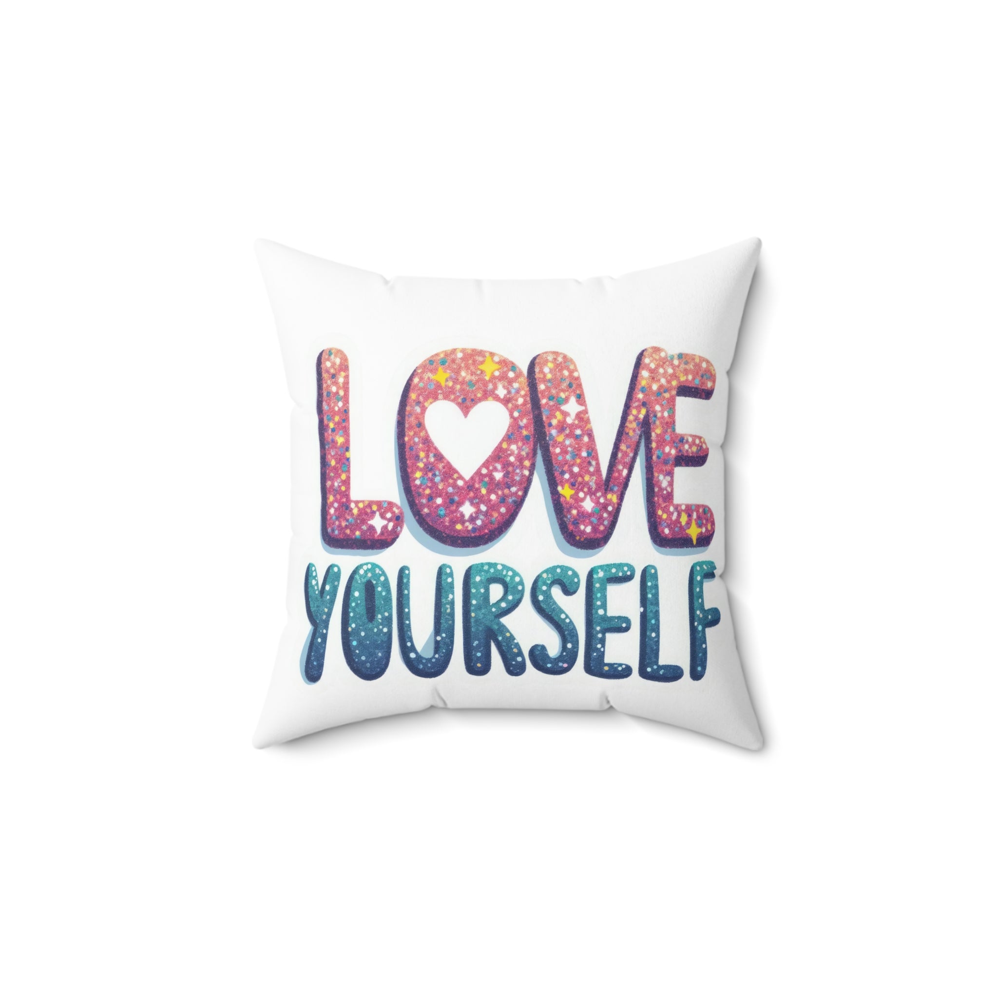 Love Yourself Decorative Pillow — Inspirational Self-Care Throw Pillow