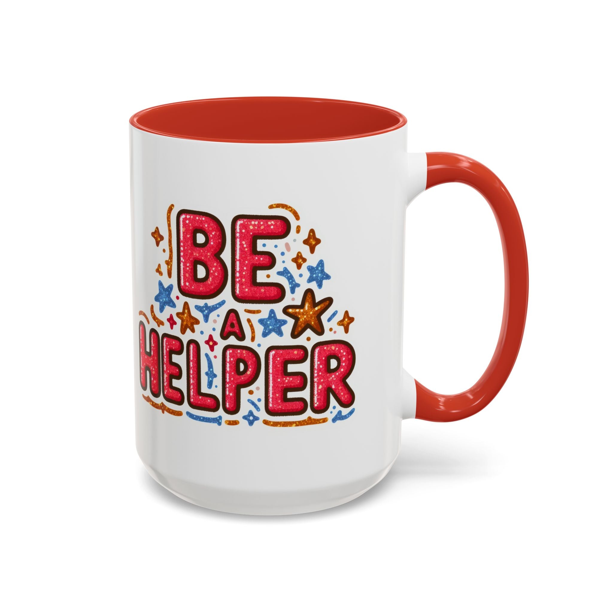 Be a Helper Accent Coffee Mug — Inspirational Teacher & Volunteer Gift (11/15oz)