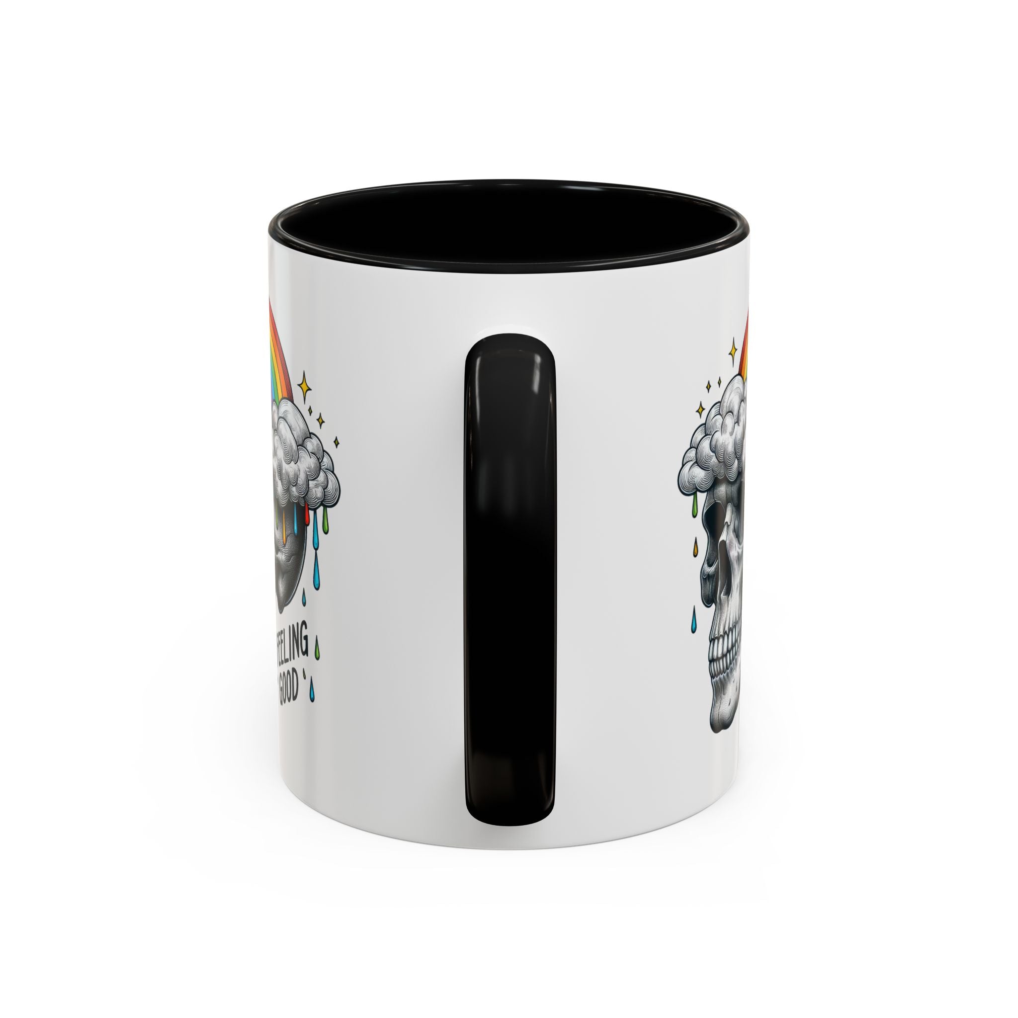 Skull Rainbow Coffee Mug, Unique Gift for Coffee Lovers, Halloween Decor, Daily Motivation Mug, Fun Skull Design
