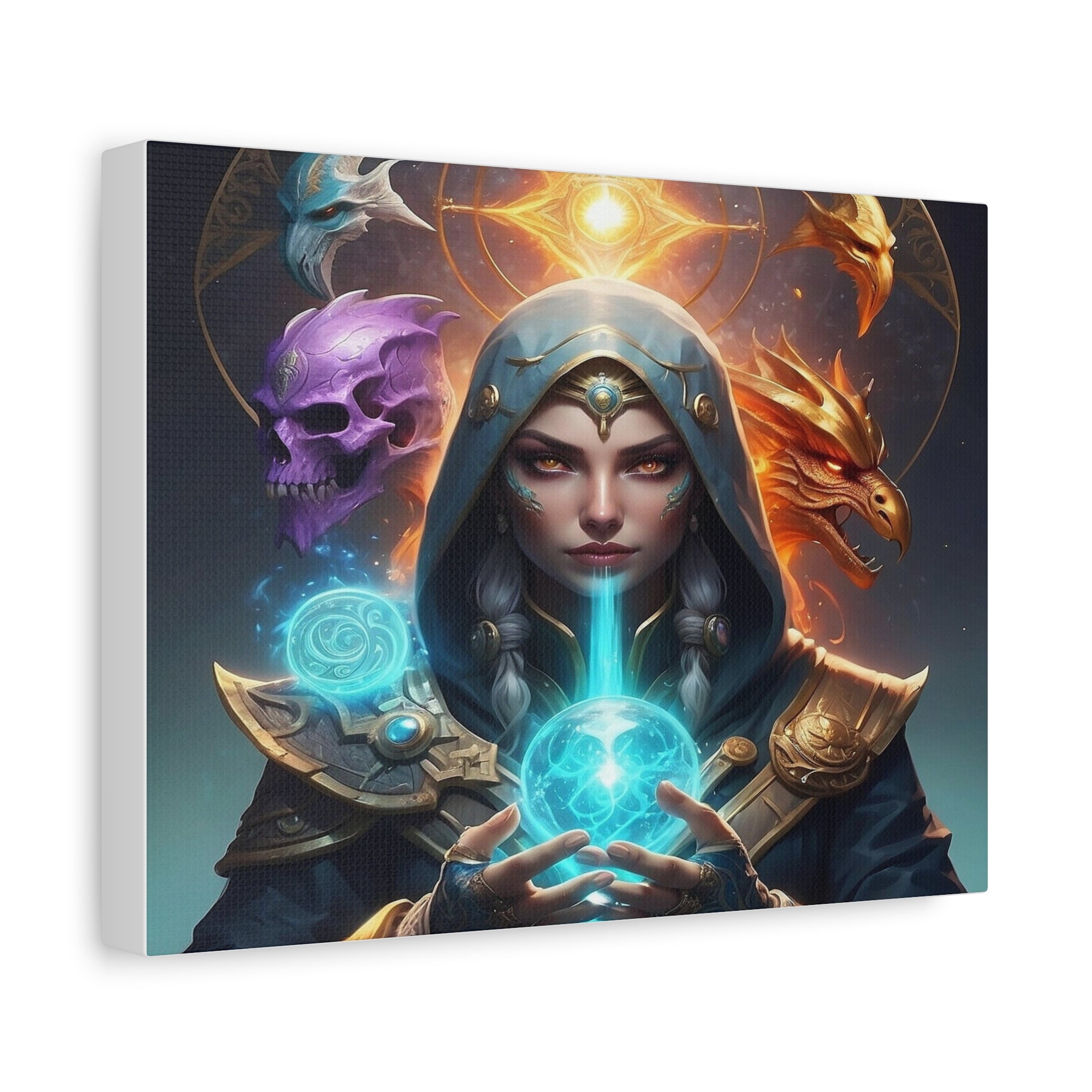 Mystical Sorceress Canvas Artwork - Fantasy Wall Decor