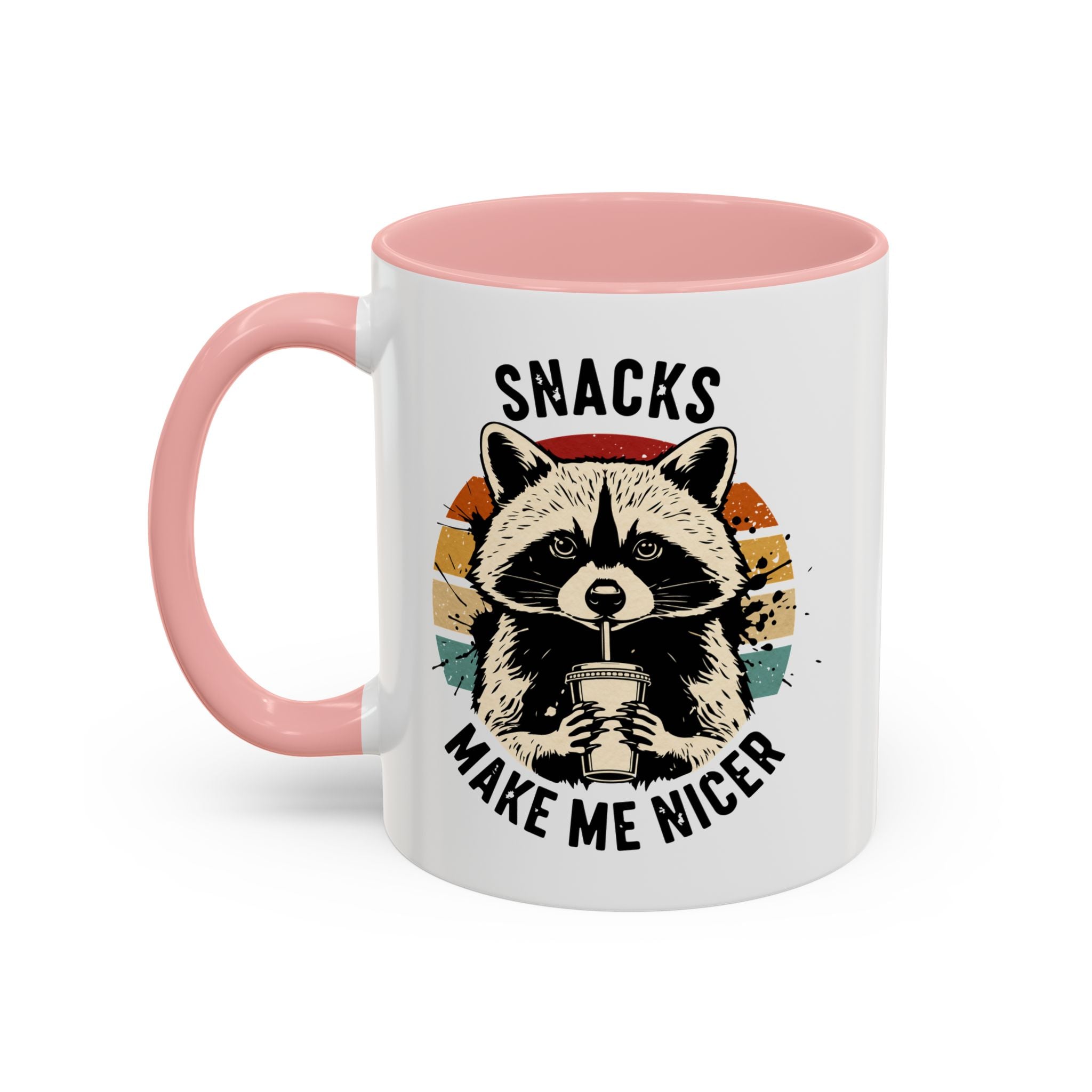 Snacks Make Me Nicer Raccoon Accent Coffee Mug (11/15oz)