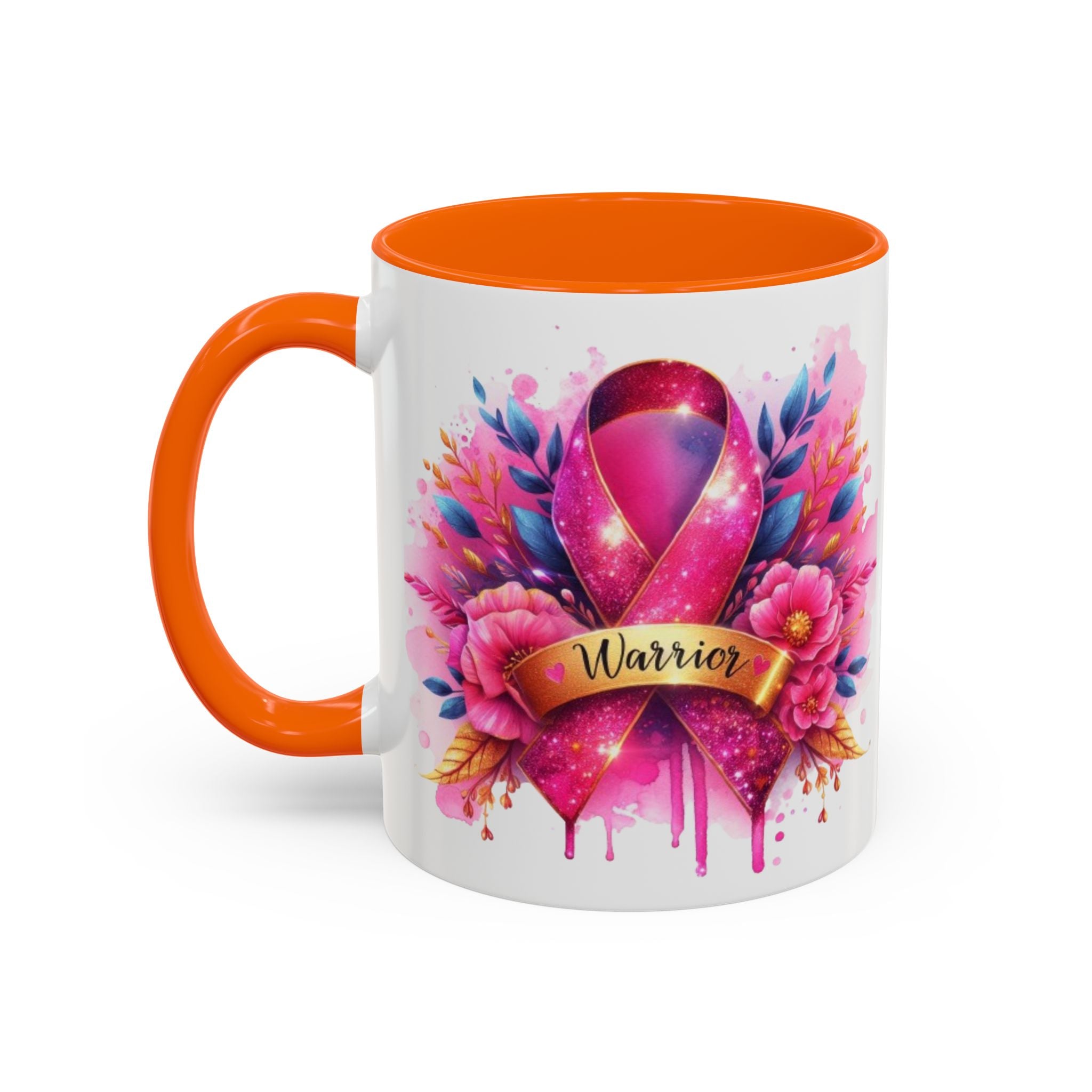 Inspirational Warrior Coffee Mug - Floral Design, Encouragement Gift, Cancer Awareness, Motivational Cup, Supportive Drinkware