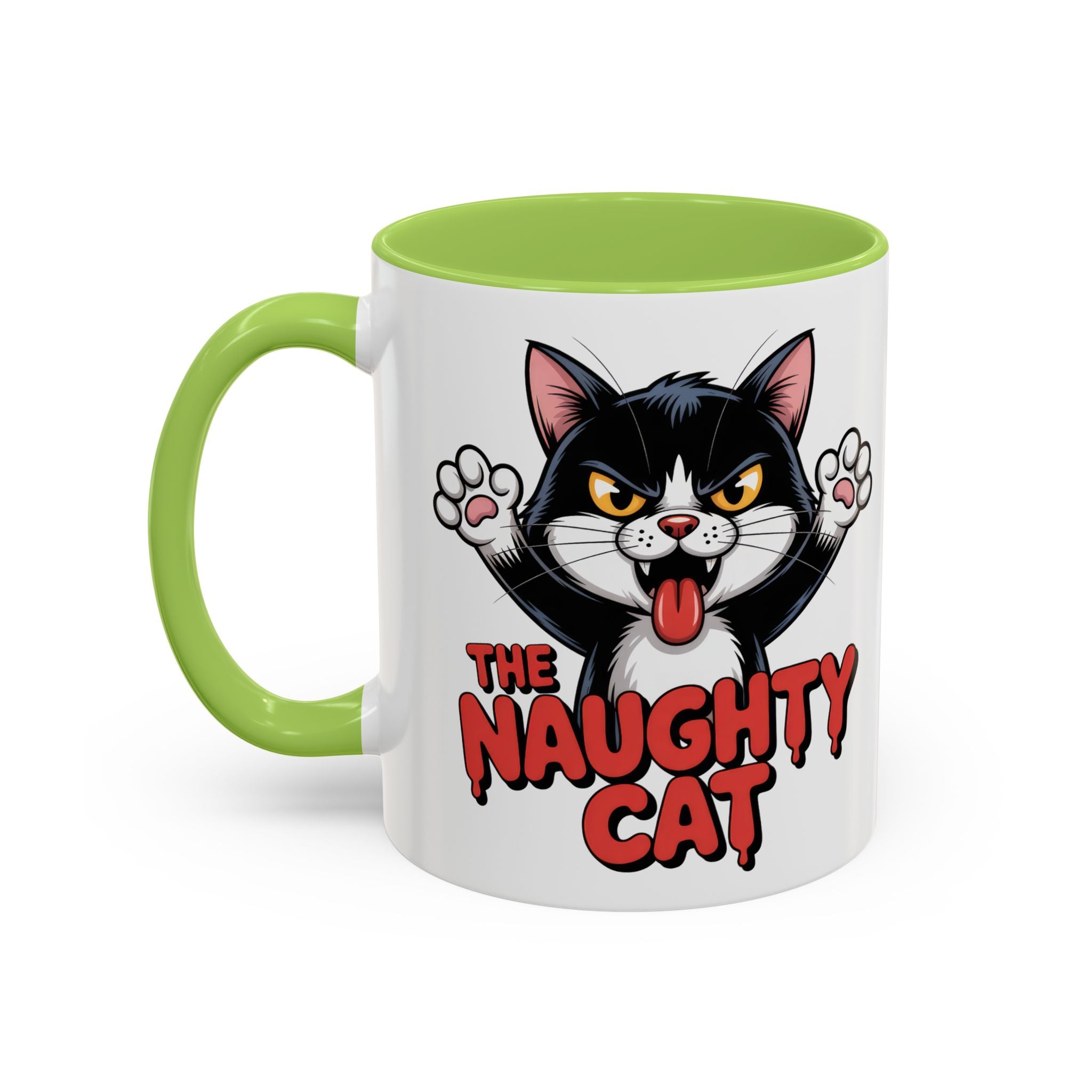 The Naughty Cat Accent Coffee Mug — Funny Cat Lover Gift (11/15oz)