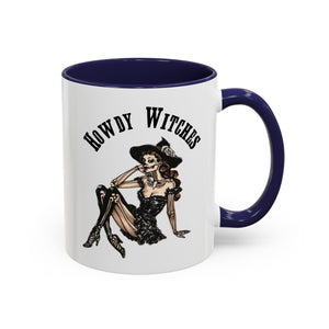 Howdy Witches Coffee Mug - Spooky Halloween Mug, Gift for Witches, Witchy Decor, Gothic Coffee Cup, Skeleton Design