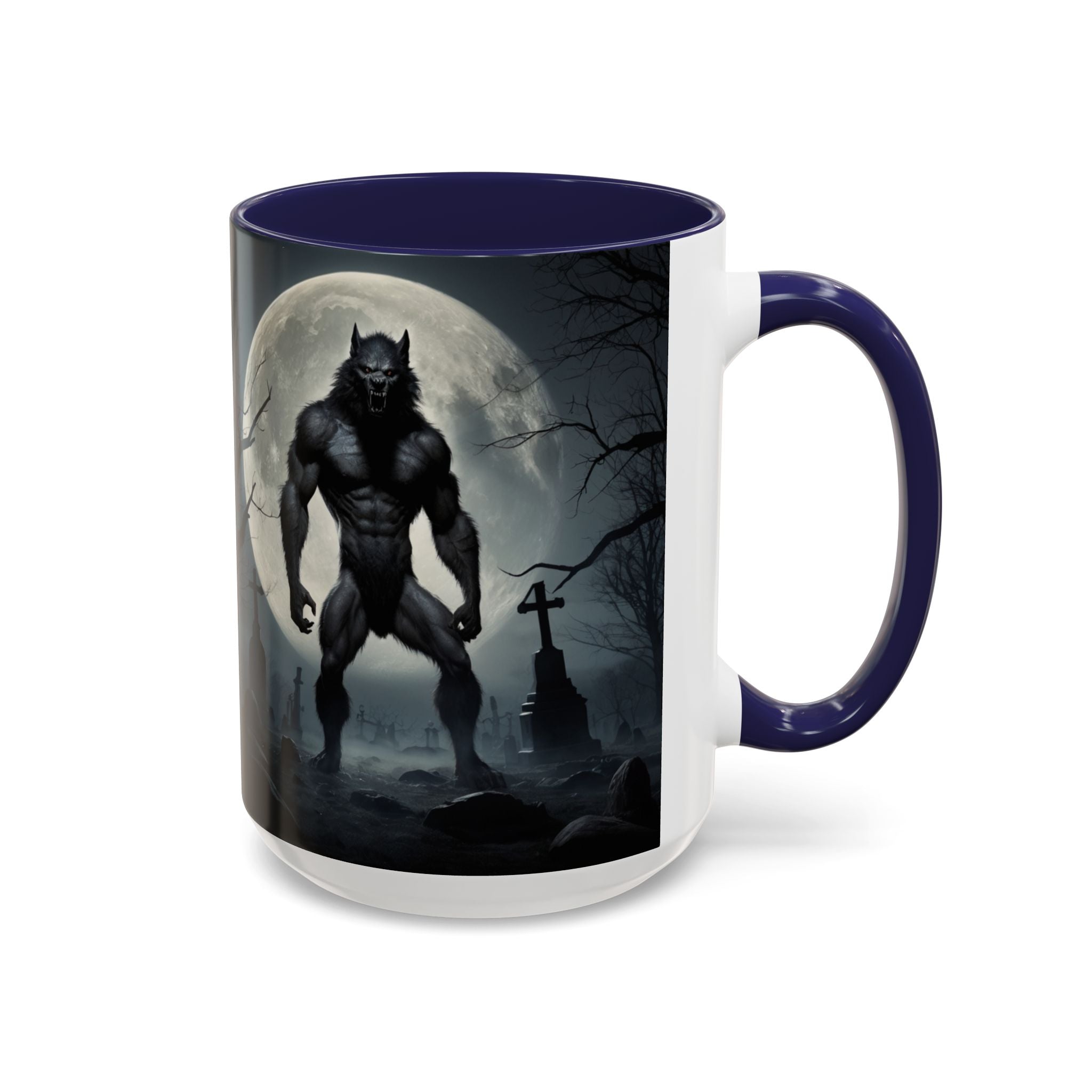 Werewolf Moon Coffee Mug — Gothic Graveyard Accent Mug (11/15oz) fantasy