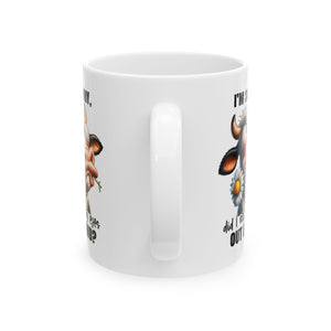 Funny Cow eye rolling sarcasm coffee  Mug | Cute Gift  Cow Print Coffee Cup | Unique Kitchen Decor | Humorous Gift for Birthdays