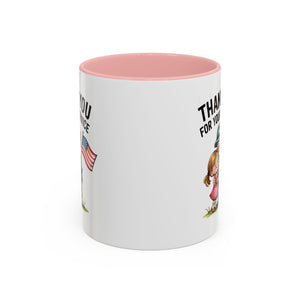 Thank You for Your Service Coffee Mug - 11oz & 15oz Accent Mugs for Veterans Appreciation