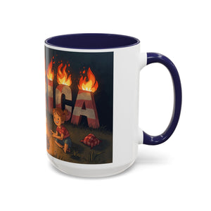 Patriotic Camping Coffee Mug - Fun America Design, Perfect for , Campfire Gatherings, Super for Gifts