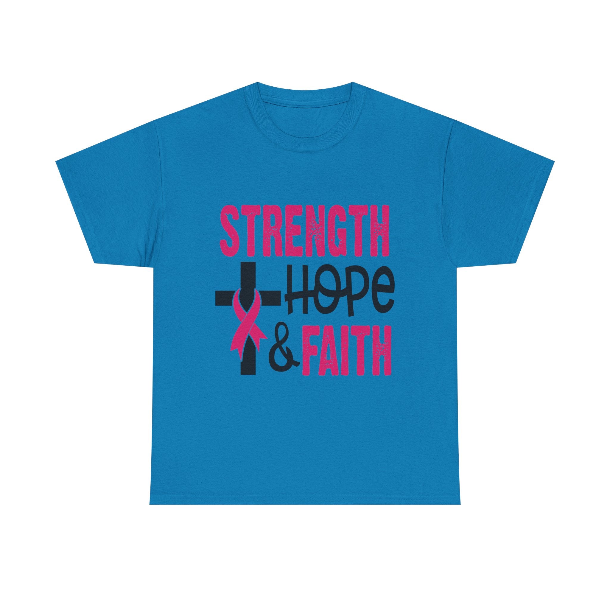 Unisex Cotton Tee - Strength, Hope & Faith, Inspirational Shirt, Breast Cancer Awareness Tee, Faith-Based Apparel, Motivational Gift