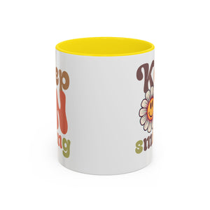 Keep Smiling Floral Coffee Mug - Cheerful 11 & 15oz Accent Mug for Daily Motivation