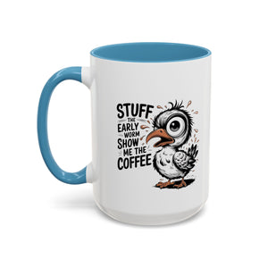 Quirky Coffee Mug with Owl Design | Gift for Coffee Lovers, Unique Office Mug, Fun Morning Coffee Cup, Bird-Themed Mug, Early Bird Gift