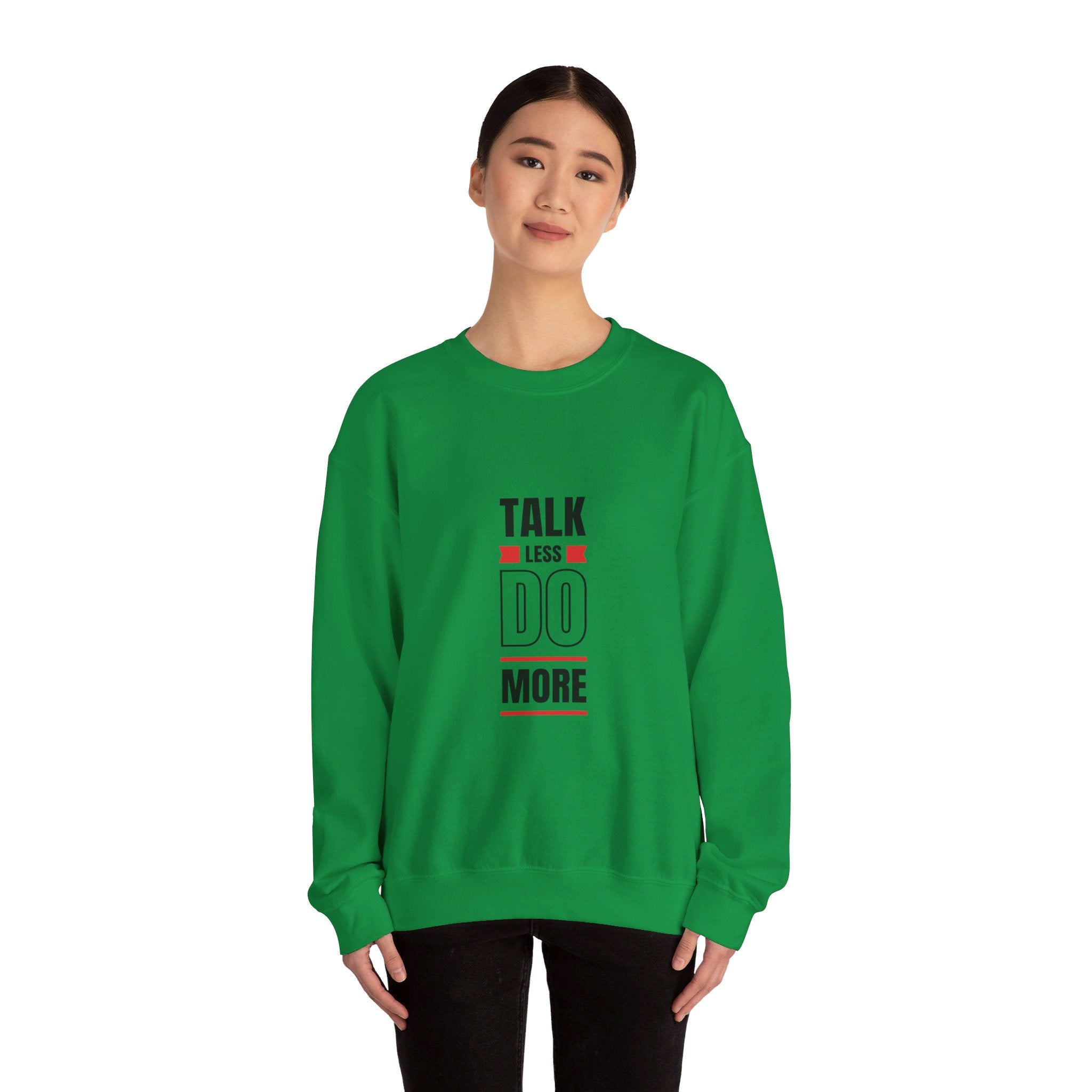 Talk less do more Unisex Heavy Blend™ Crewneck Sweatshirt personalized products