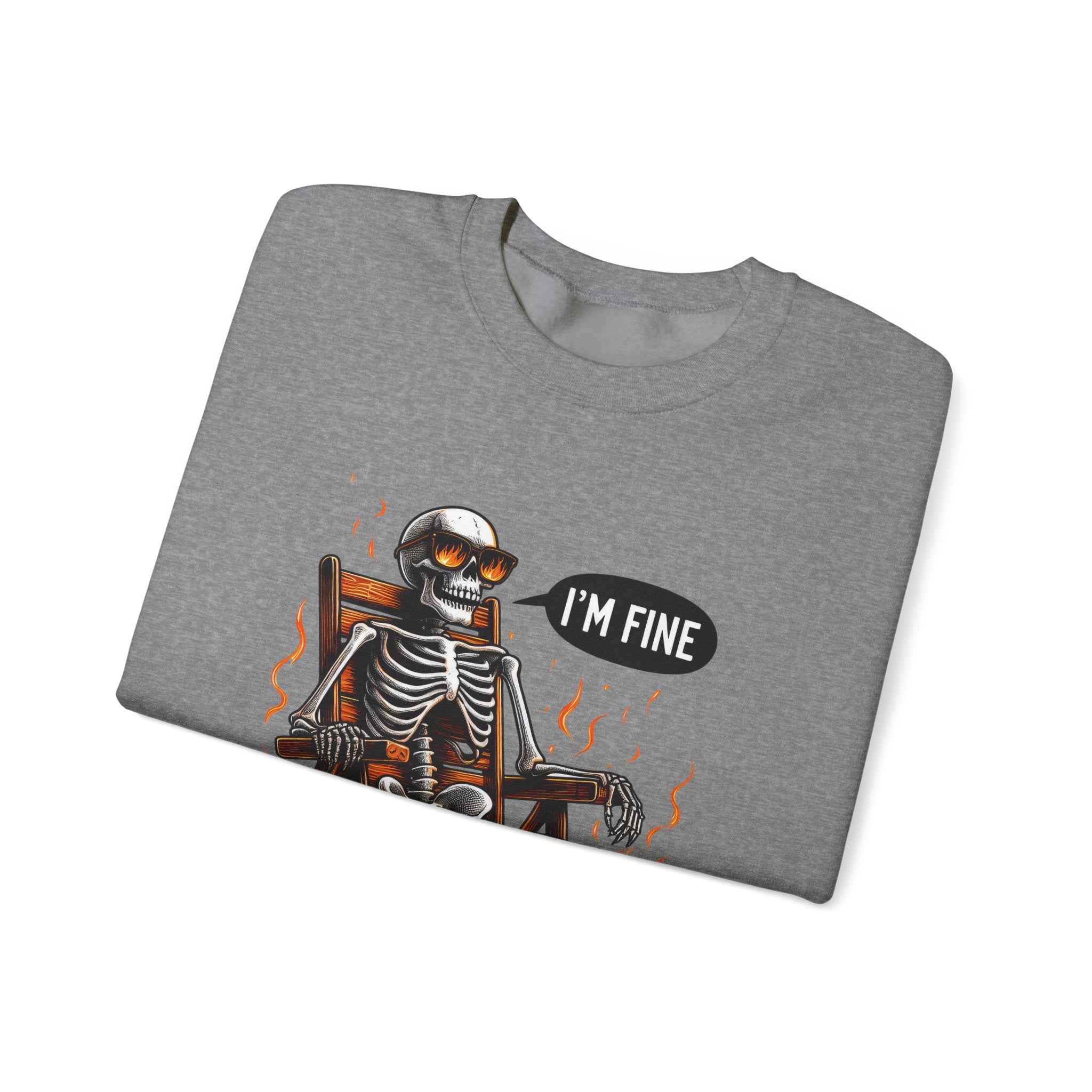 Chill Vibes Skeleton Sweatshirt, Unisex Crewneck, Perfect for Halloween, Casual Wear, Gift for Friends, Cozy Lounge Wear