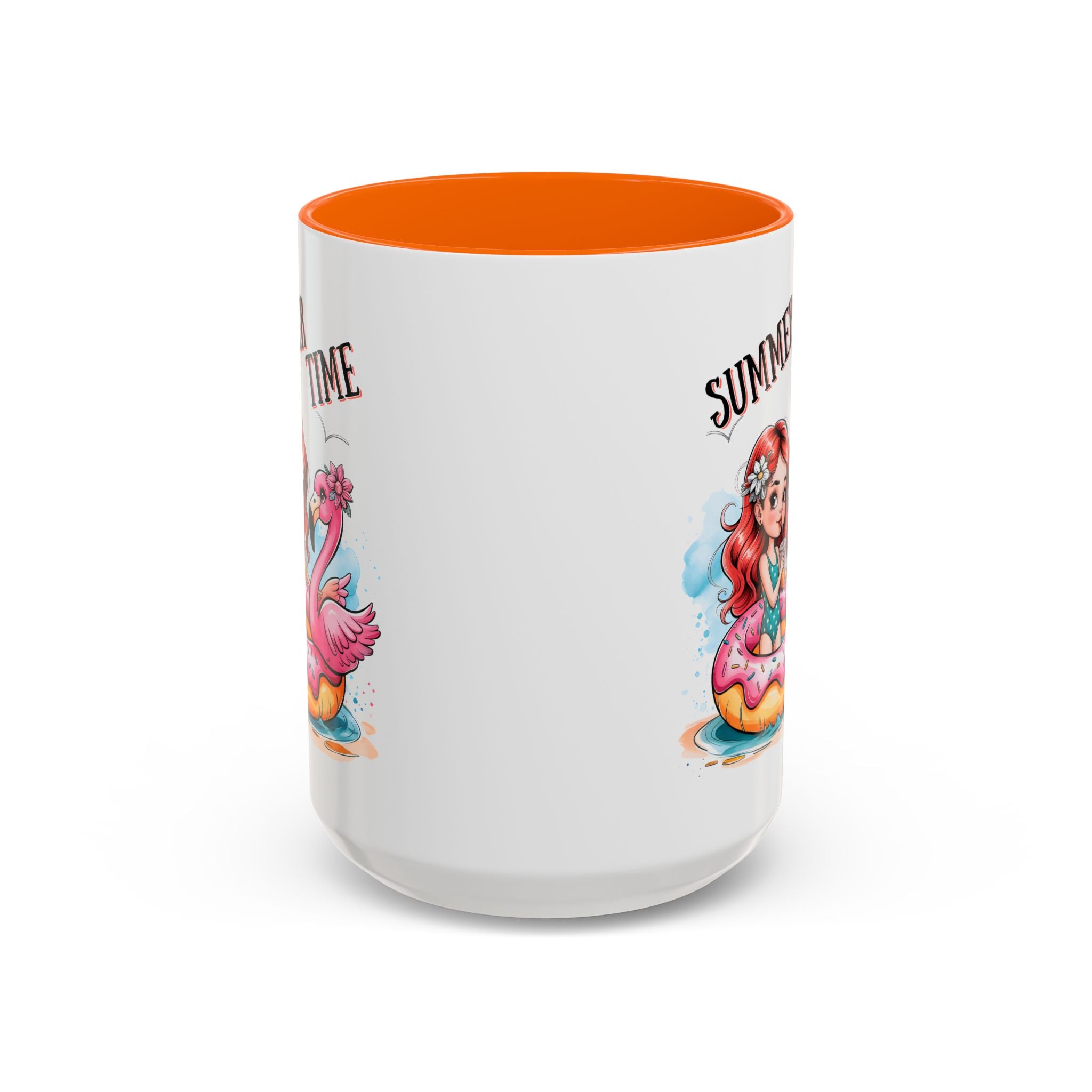 Summer Time Accent Coffee Mug - 11oz & 15oz funny cute girl floating