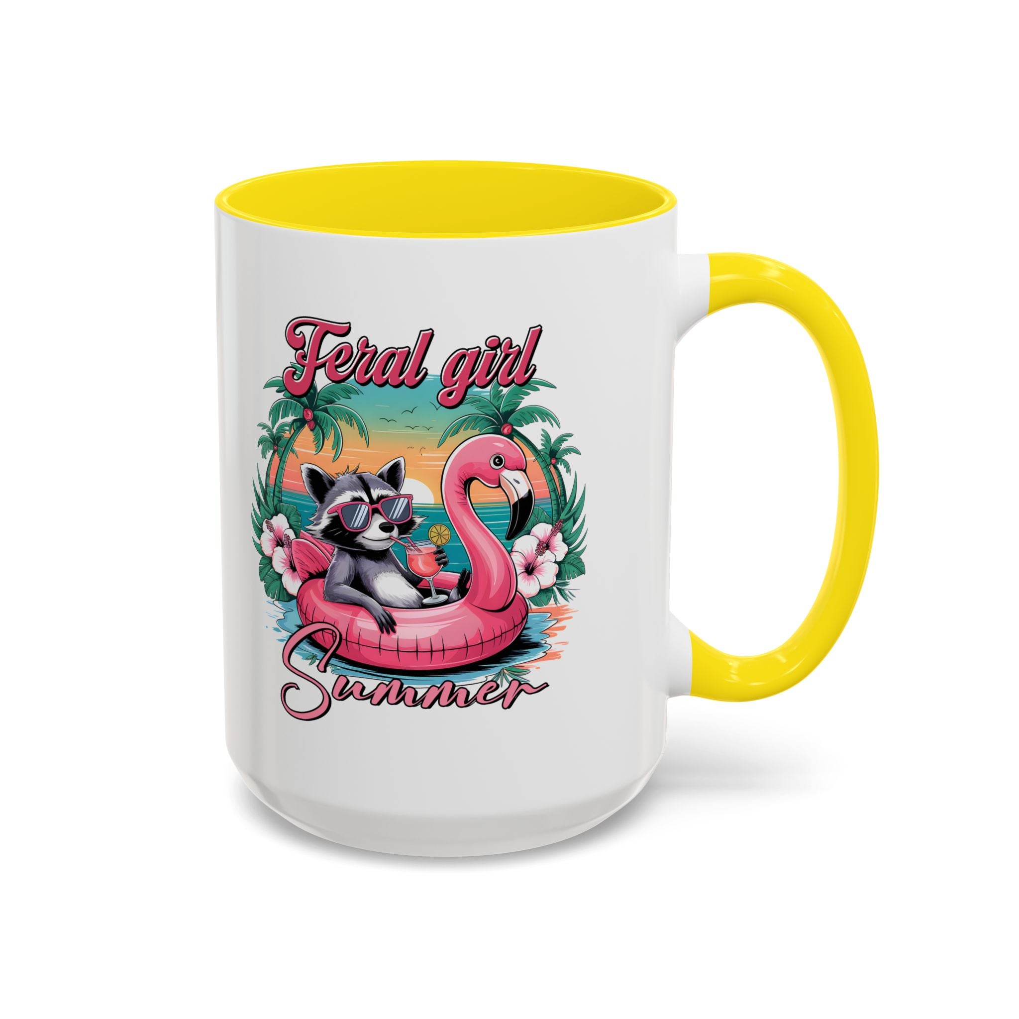 Feral Girl Summer Coffee Mug - Accent Design for Animal Lovers