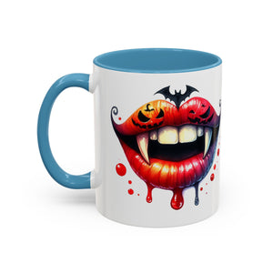Halloween Vampire Coffee Mug, Spooky Drinkware, Goth Kitchen Decor, Pumpkin Mug, Horror Lover Gift