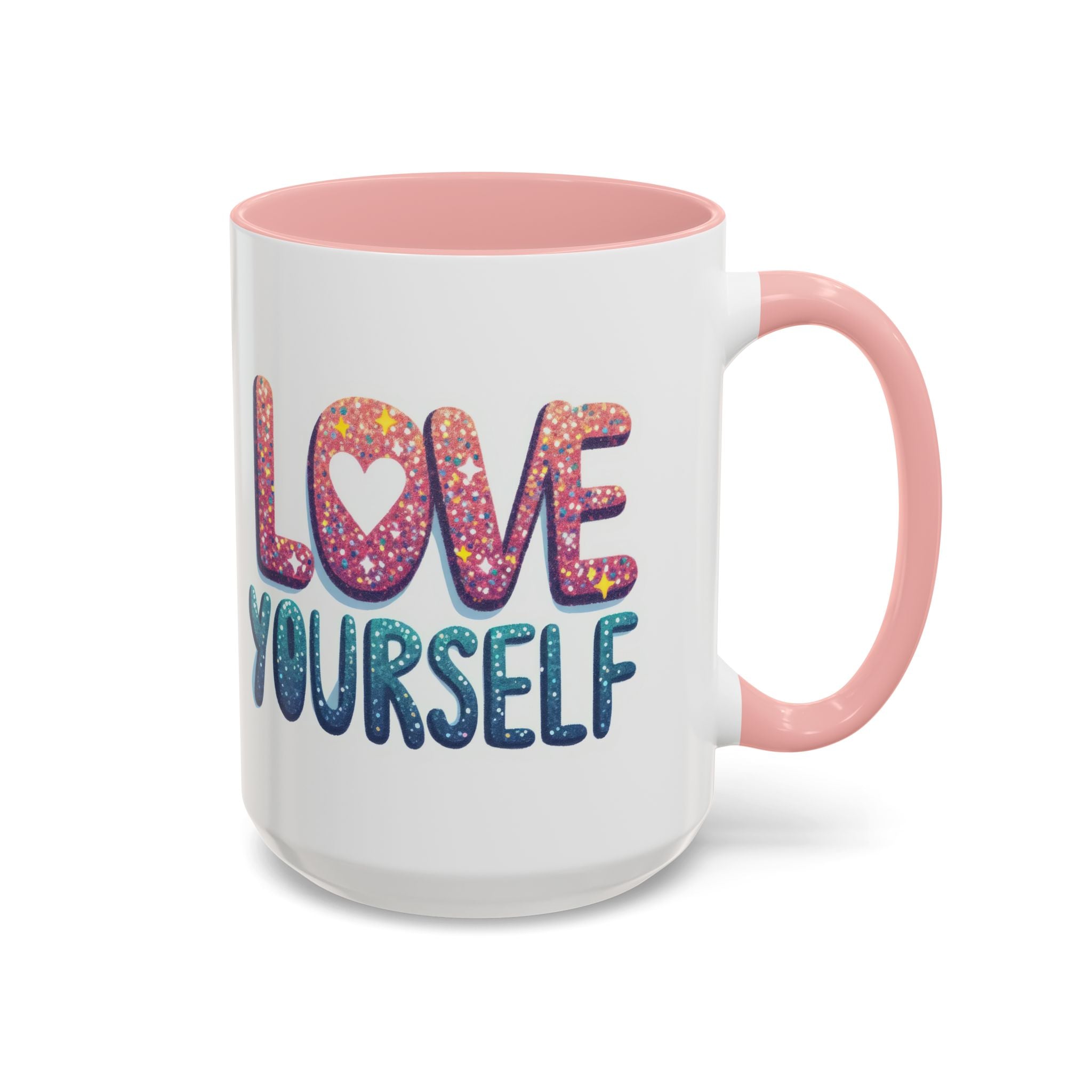 Love Yourself Accent Coffee Mug — Inspirational Self-Love Ceramic Mug (11/15oz)