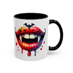 Halloween Vampire Coffee Mug, Spooky Drinkware, Goth Kitchen Decor, Pumpkin Mug, Horror Lover Gift