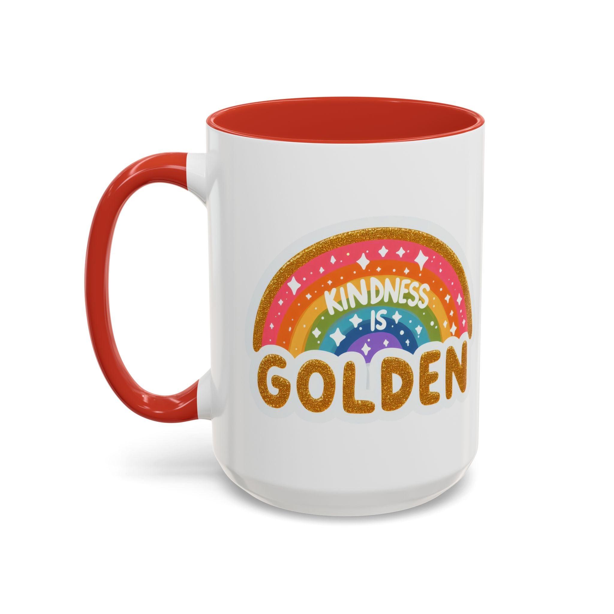 Kindness Is Golden Rainbow Accent Coffee Mug (11/15oz)