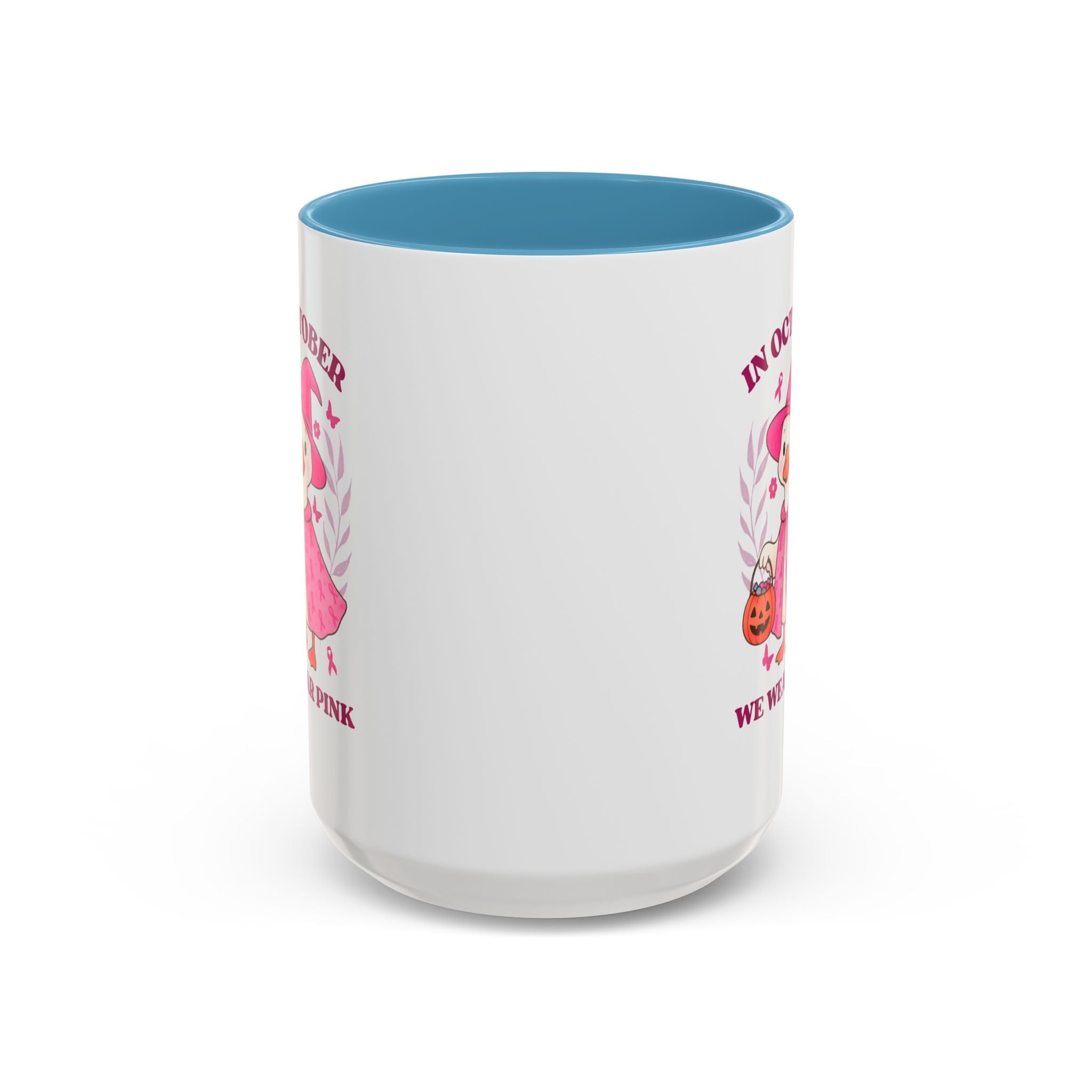 Halloween Breast Cancer Awareness Coffee Mug | October 2023 Gift, Pink Ribbon Mug, Spooky Coffee Cup, Cute Duck Mug, Fall Decor