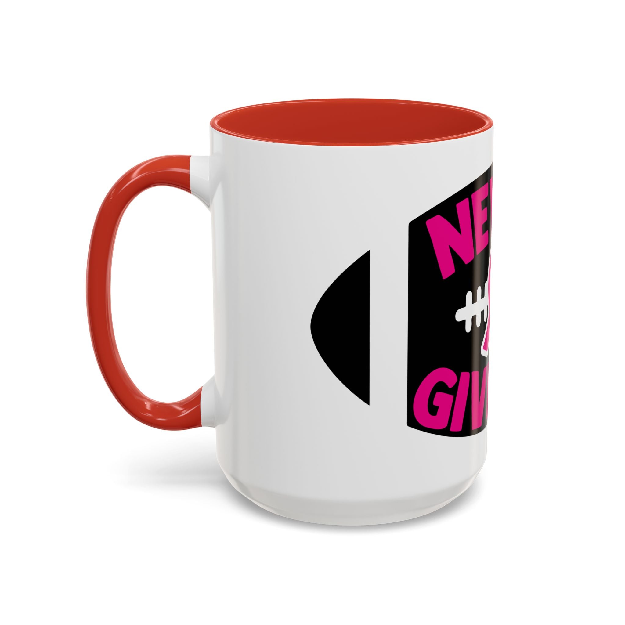 Inspirational Breast Cancer Awareness Coffee Mug - Never Give Up, Motivational Gift, Supportive Keepsake, Home or Office Decor