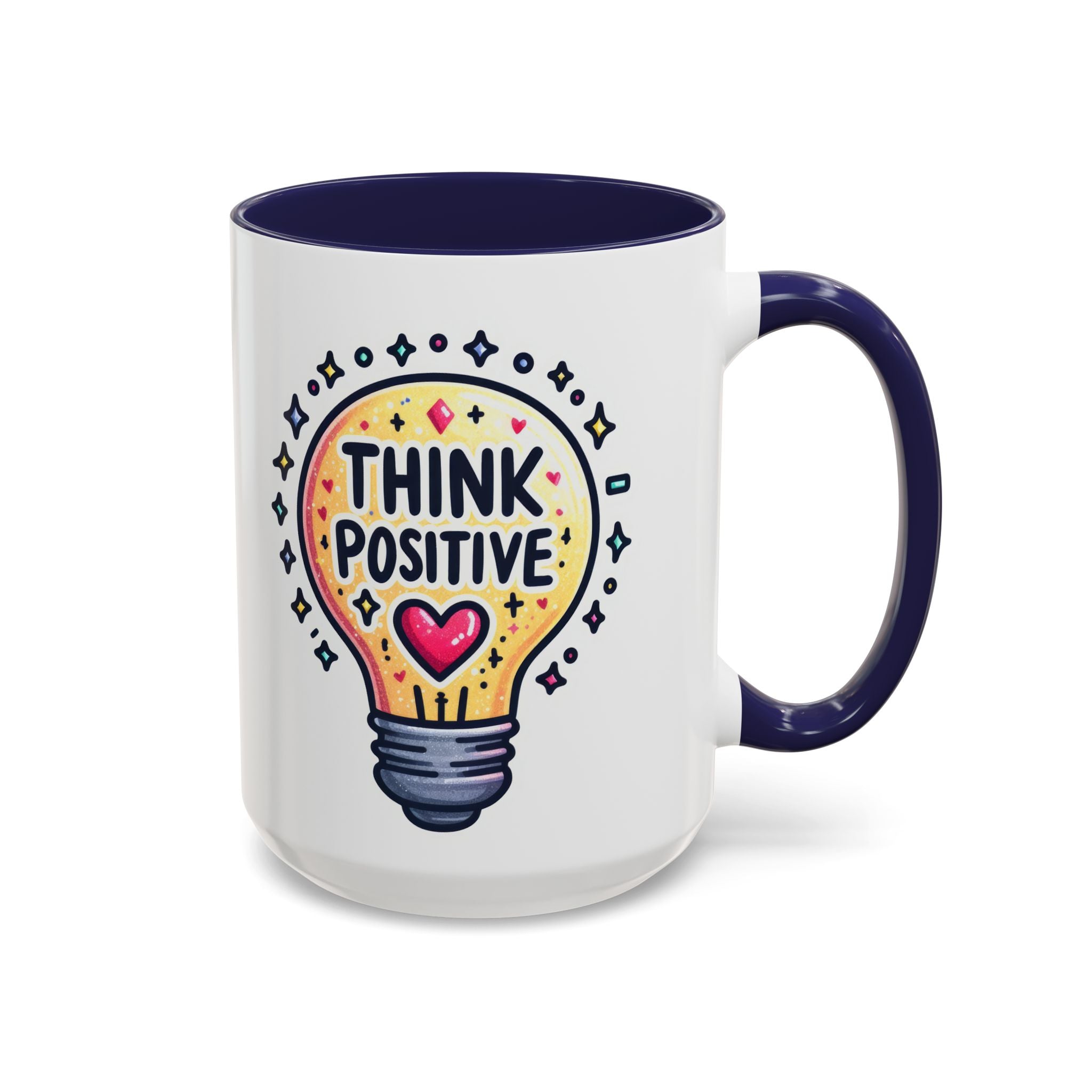 Think Positive Lightbulb Coffee Mug — Motivational Accent Mug (11/15 oz)