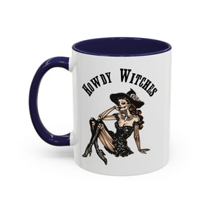Howdy Witches Coffee Mug - Spooky Halloween Mug, Gift for Witches, Witchy Decor, Gothic Coffee Cup, Skeleton Design