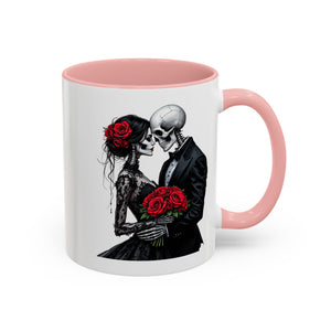 Romantic Skeleton Coffee Mug, Skull Love Mug, Gothic Gift, Halloween Decor, Couple Mug, Unique Coffee Cup
