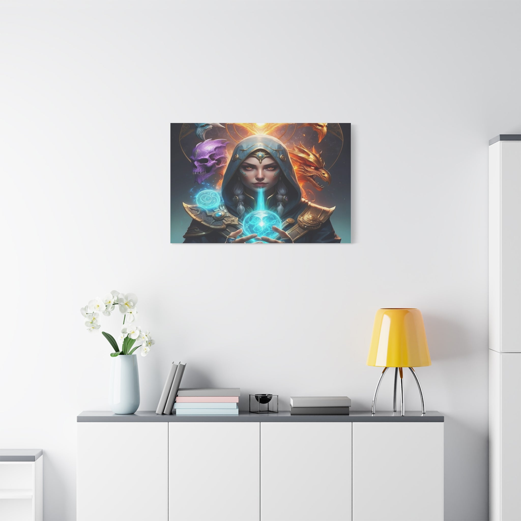 Mystical Sorceress Canvas Artwork - Fantasy Wall Decor