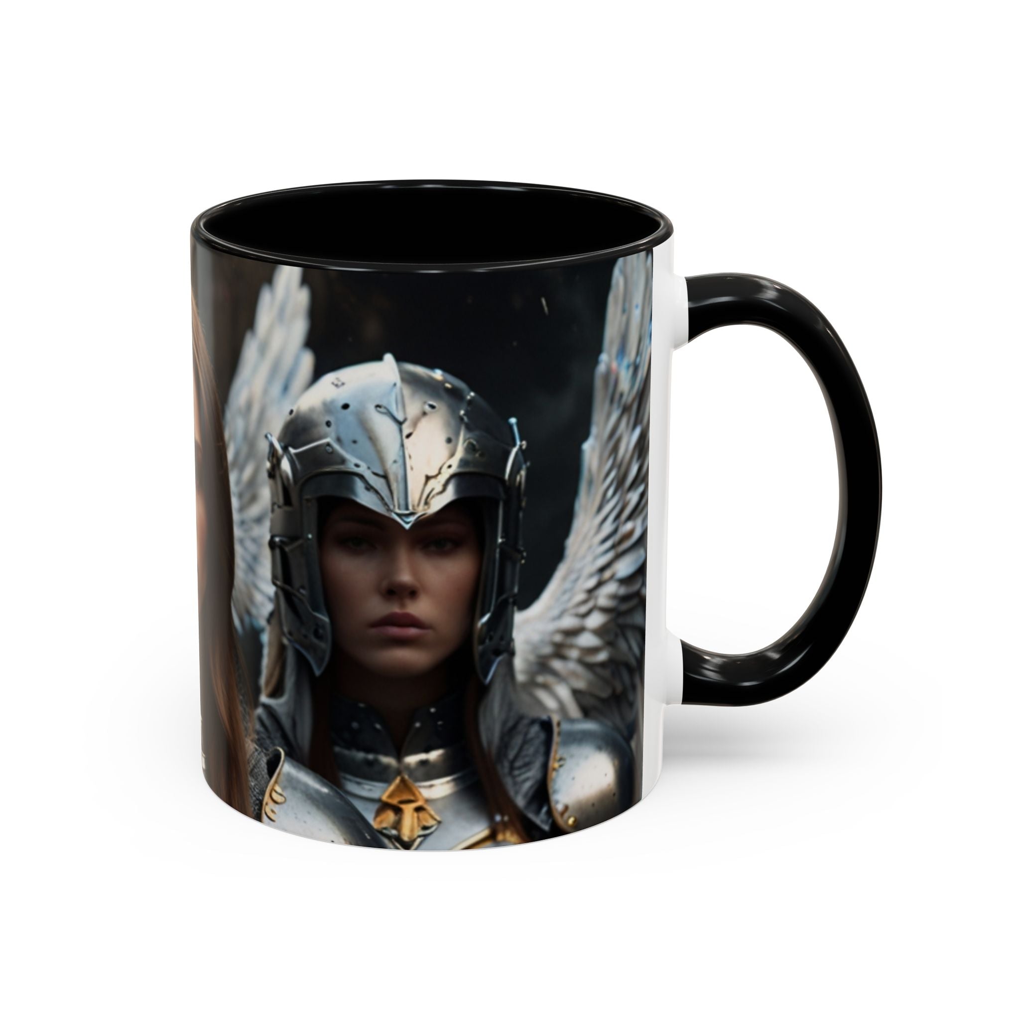 Warrior Angel Accent Coffee Mug - 11 or 15oz Ceramic Mug for Fantasy Lovers