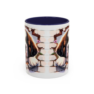 Cute Dog Breakthrough Accent Coffee Mug - Gift for Dog Lovers, Home Decor, Personalized Pet Mug, Puppy Lover's Kitchenware